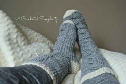 Big Bold Cabled Slipper Socks & Footies (Adult)