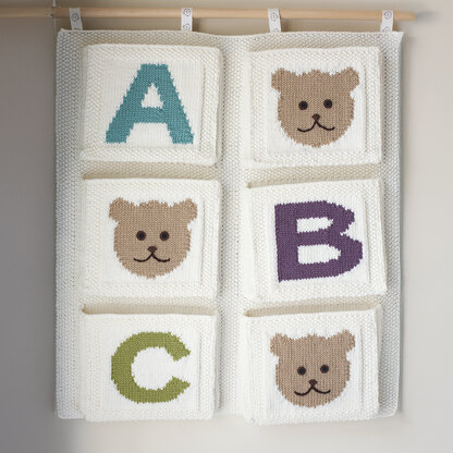 Nursery Hanging Pockets - Knitting Pattern for Babies in Debbie Bliss Rialto DK