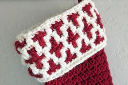 Large Mosaic Christmas Stocking