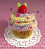 Cherry Candy Cupcake Pincushion