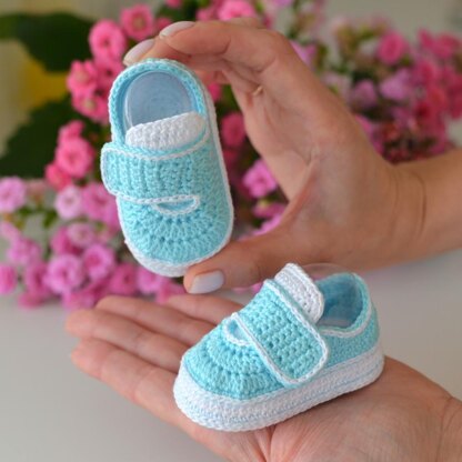 Blue Velcro baby sneakers