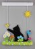 Little chubby cat - hanging decoration for doors & walls