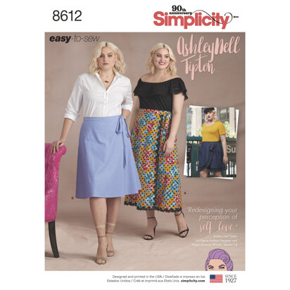 Simplicity 8612 Women's Easy Wrap Skirts by Ashley Nell Tiption - Sewing Pattern