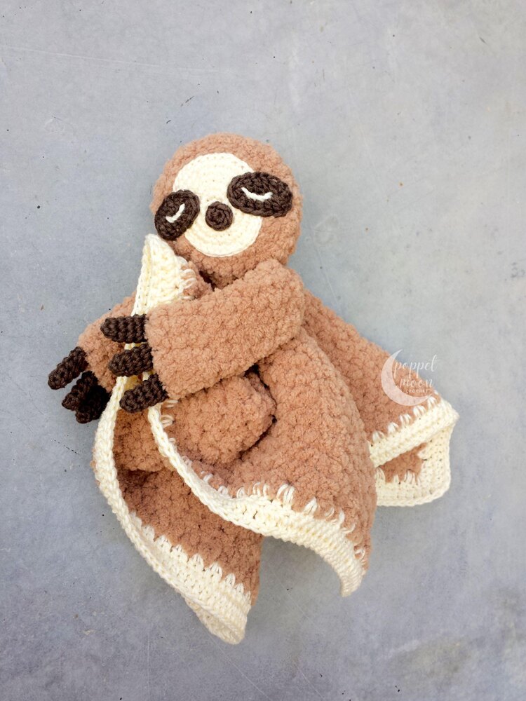 Sleepy Sloth Lovey Crochet pattern by Poppet Moon Crochet LoveCrafts