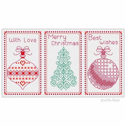 Christmas Cards Set A Cross Stitch PDF Pattern