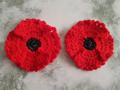 One Piece Poppy Flower Applique w 3 4 & 5 Petals