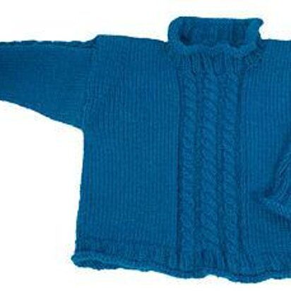 Easy Child's Cabled Pullover - Straight Needle Version