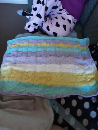 Love Heart Caron Cake Baby Blanket Pattern