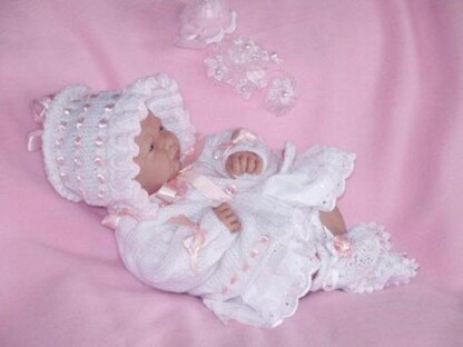 Ref 06 prem or doll size 15" Cardi Bonnet and Booties