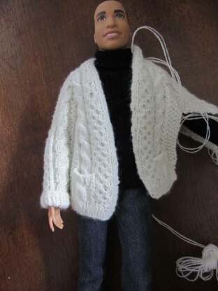 1:6th scale Man's Aran cardigan