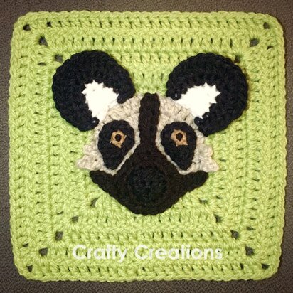 African Wild Dog Granny Square