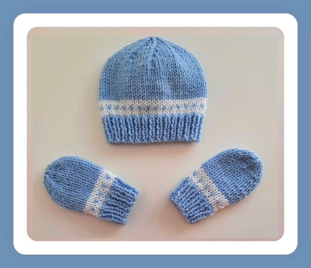 Baby hat and shop mittens knitting pattern