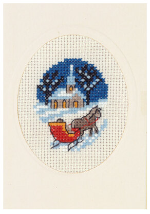 Permin Horse & Sleigh Card Cross Stitch Kit
