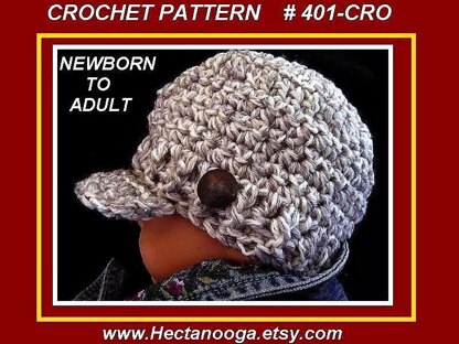 401-CRO, Newsboy Hat, Baby to Adult