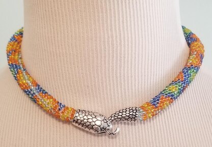 Bead Crochet Snake Necklace or Bracelet