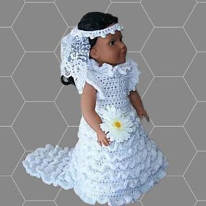 Wedding Doll Dress for 18inch doll