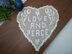 LOVE AND PEACE Filet Doily