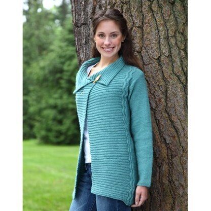 388 Out of the Blue Cardigan - Knitting Pattern for Women in Valley Yarns Northampton