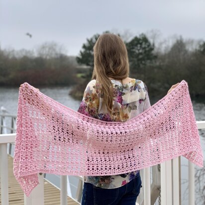 Puffs and Crosses Lace Shawl