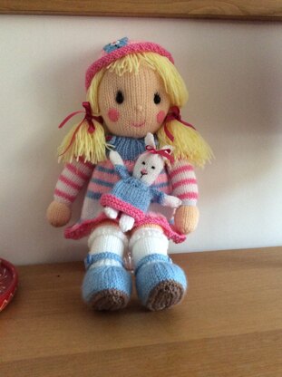 Evie’s first  doll and Evie’s ballet cardigan and her doll had to have one too