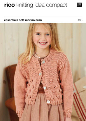 Crop & Long Bobble Texture Cardies in Rico Essentials Soft Merino Aran - 188