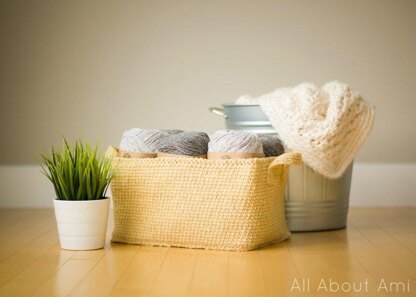 Rustic Tweed Basket