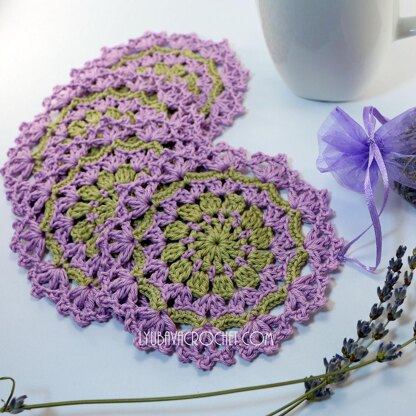 Lavender Crochet Coasters