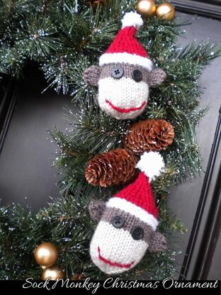 Sock Monkey Christmas Ornament