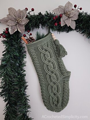 Olivette Cabled Christmas Stocking