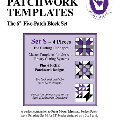 Marti Michell Set S Five Patch 6 inch Quilting Template
