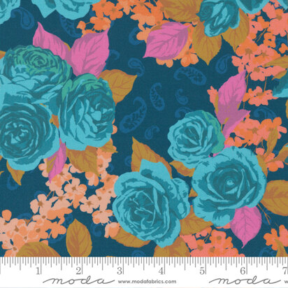 Moda Fabrics Paisley Rose - Blue - 11880‐13