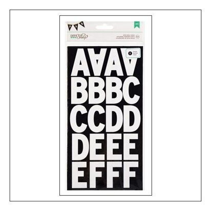 American Crafts Stickers White Subway Alphabet 107 Piece)