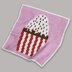 C2C Crochet Pattern Sweet Cupcake Pink White Blanket Baby Crip