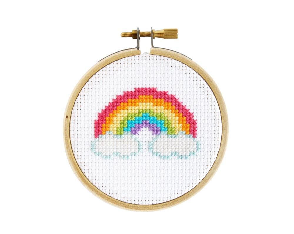 The Stranded Stitch Mini Rainbow Cross Stitch Kit - 3 inches