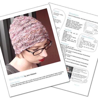 Mod Pods Hat - knitting pattern