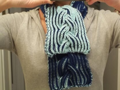 Reversible Braided Cable Scarf