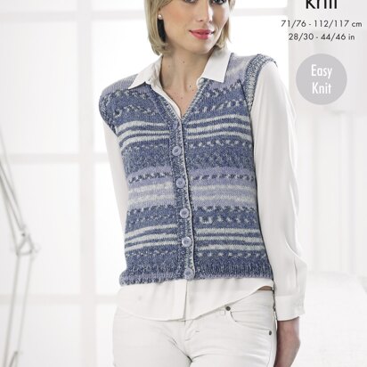 Slipover & Waistcoat in King Cole DK - 4255 - Downloadable PDF - knitting pattern