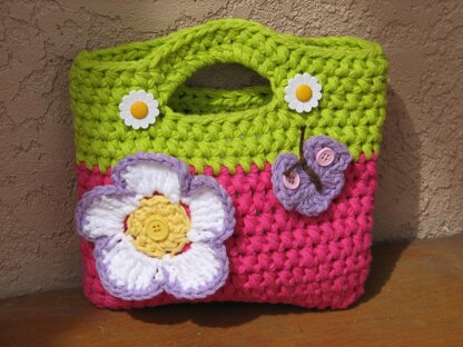 Girls Purse with Big Flower