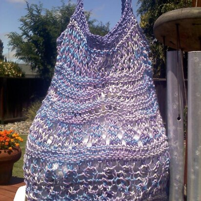 Grammy's Crazy Lace Pocket Totes - knitting pattern