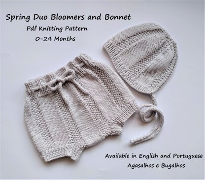 Spring Duo Baby Bloomers and Bonnet | 0-24 months