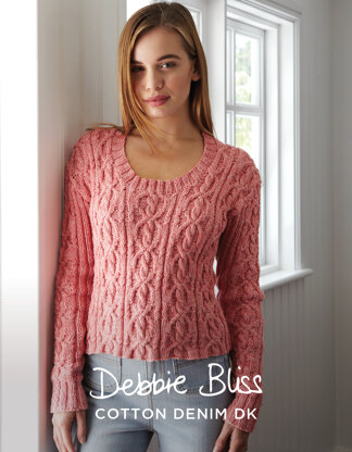 "Noemi Jumper" - Jumper Knitting Pattern For Women in Debbie Bliss Cotton Denim DK - DBS046