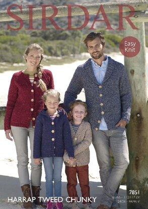 Cardigans in Sirdar Harrap Tweed Chunky - 7851 - Downloadable PDF