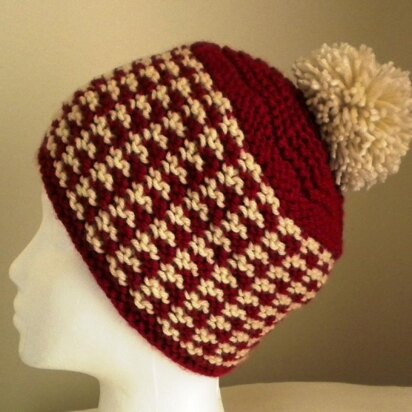 Danica Houndstooth Hat - knitting pattern