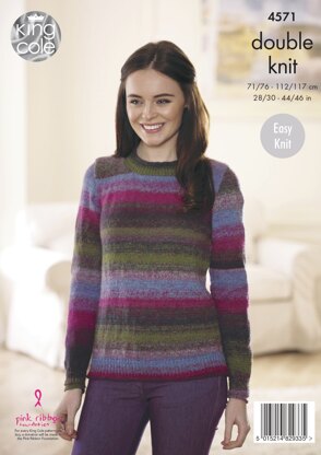 Sweater & Slipover in King Cole Sprite DK - 4571 - Downloadable PDF