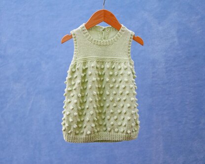 Popcorn Tunic Dress (no 123) Knitting Pattern to fit 0-7 years old