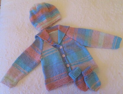 Babies Cardigan ,Beret and gloves