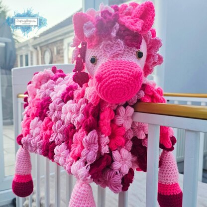 3in1 Pink Pony Baby Blanket Crochet Pattern