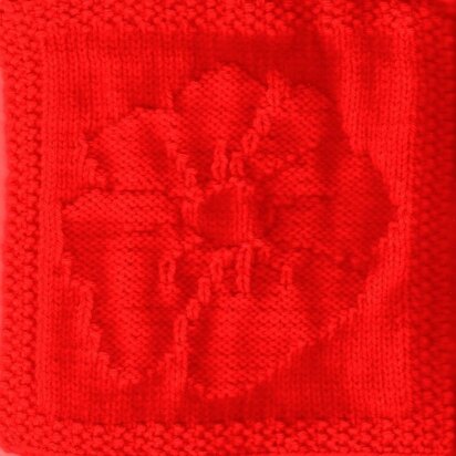 Anzac Poppy Knitted Dishcloth