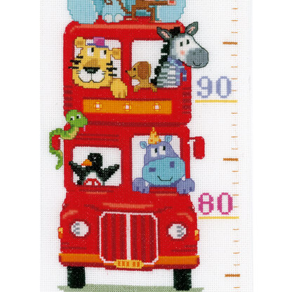 Vervaco Safari Bus Height Chart Cross Stitch Kit - 18cm x 70cm