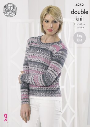 Sweater & Slipover in King Cole Drifter DK - 4252 - Downloadable PDF